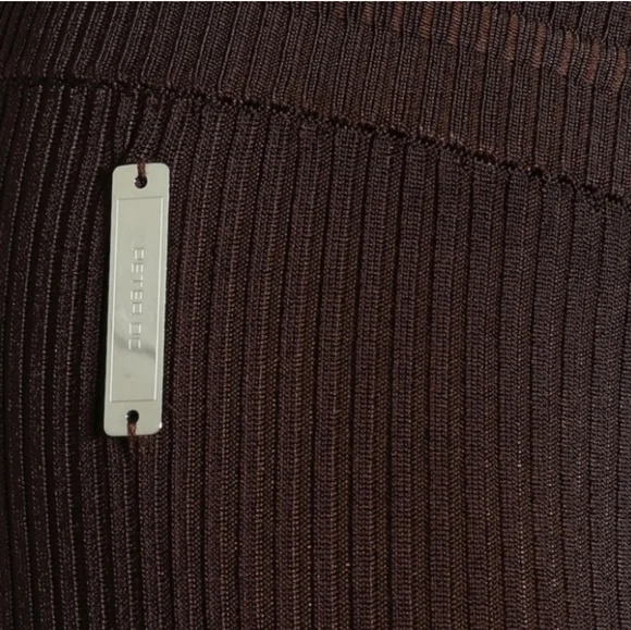 China Peter Do Brown Flared Ribbed Pants small - Picture 3 of 16